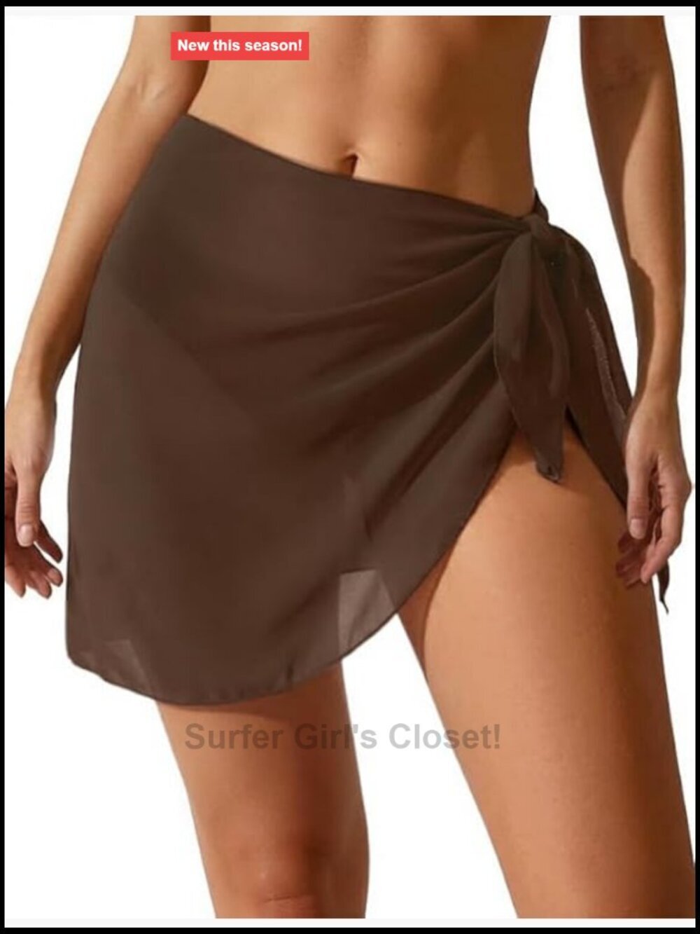 Chiffon Sarong Cover Up Wrap Skirt Swimsuit Beach Coverup Tie Closure